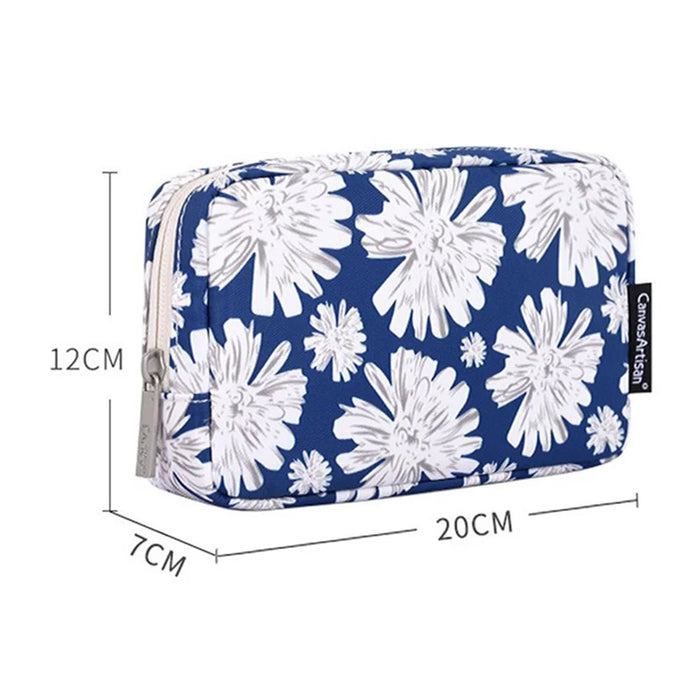 CANVASARTISAN H34-S11 Chrysanthemum Pattern Polyester Zipper Earphone Charger Mouse Case Digital Accessories Storage Bag - 5