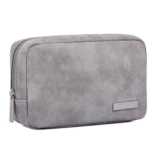 CANVASARTISAN L11-S11 Solid Color Phone Power Bank Earphone Case Pouch PU Leather Digital Accessories Storage Bag - Grey - 1