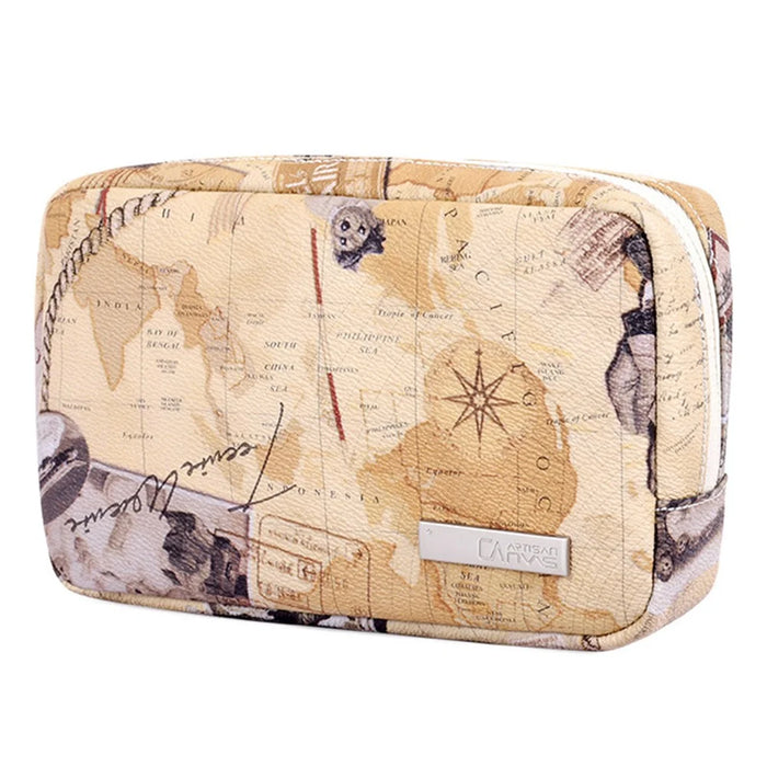 CANVASARTISAN G3-S11 Nautical Chart Map Pattern PU Leather Digital Accessories Storage Bag Case for Charger Mouse Cable - 2