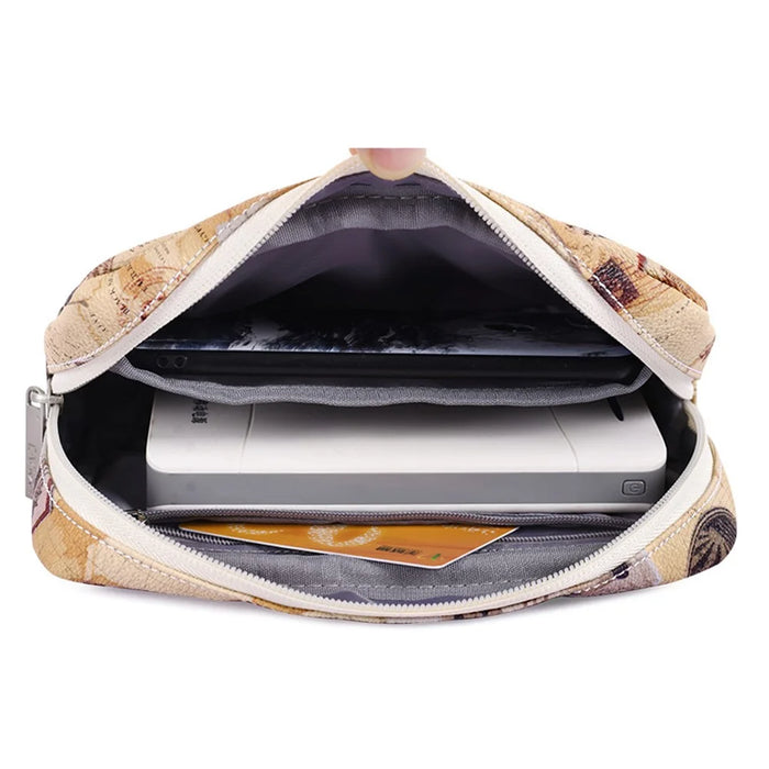 CANVASARTISAN G3-S11 Nautical Chart Map Pattern PU Leather Digital Accessories Storage Bag Case for Charger Mouse Cable - 3