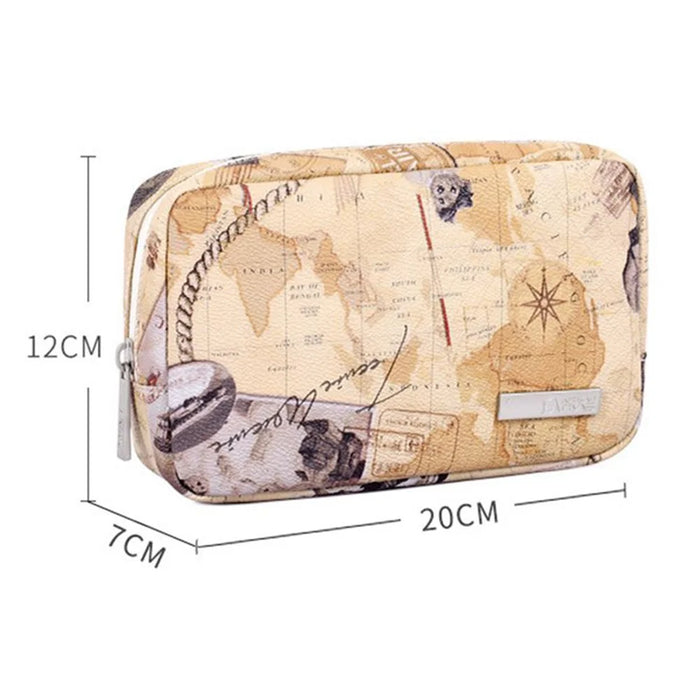 CANVASARTISAN G3-S11 Nautical Chart Map Pattern PU Leather Digital Accessories Storage Bag Case for Charger Mouse Cable - 5