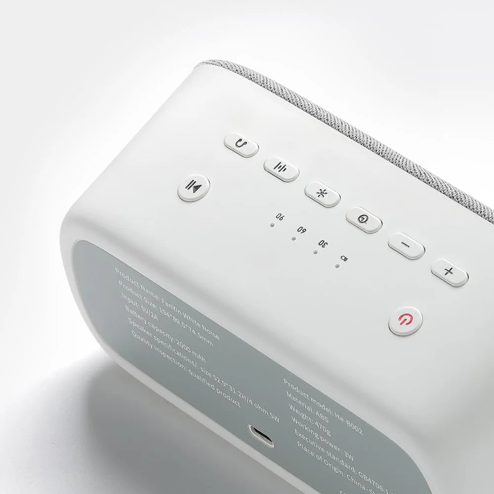 HE-BOO2 White Noise Machine Night Light Portable Sleep Noise Maker Machine 10 Soothing Sounds Machine for Home Office Travel - Black - 2