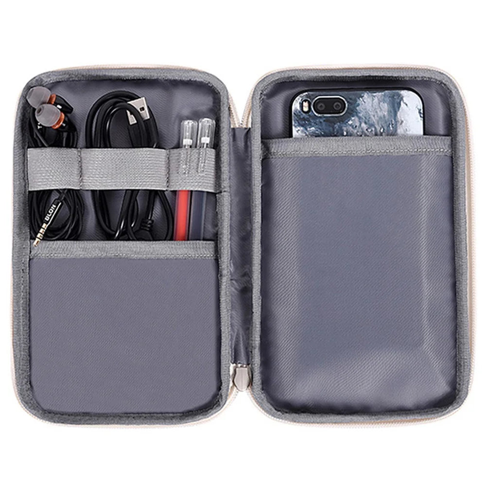 CANVASARTISAN H7-S21 Camouflage Style Electronic Organizer Small Travel Organizer Bag Hard Drives Cables Phone Pouch - Grey - 2