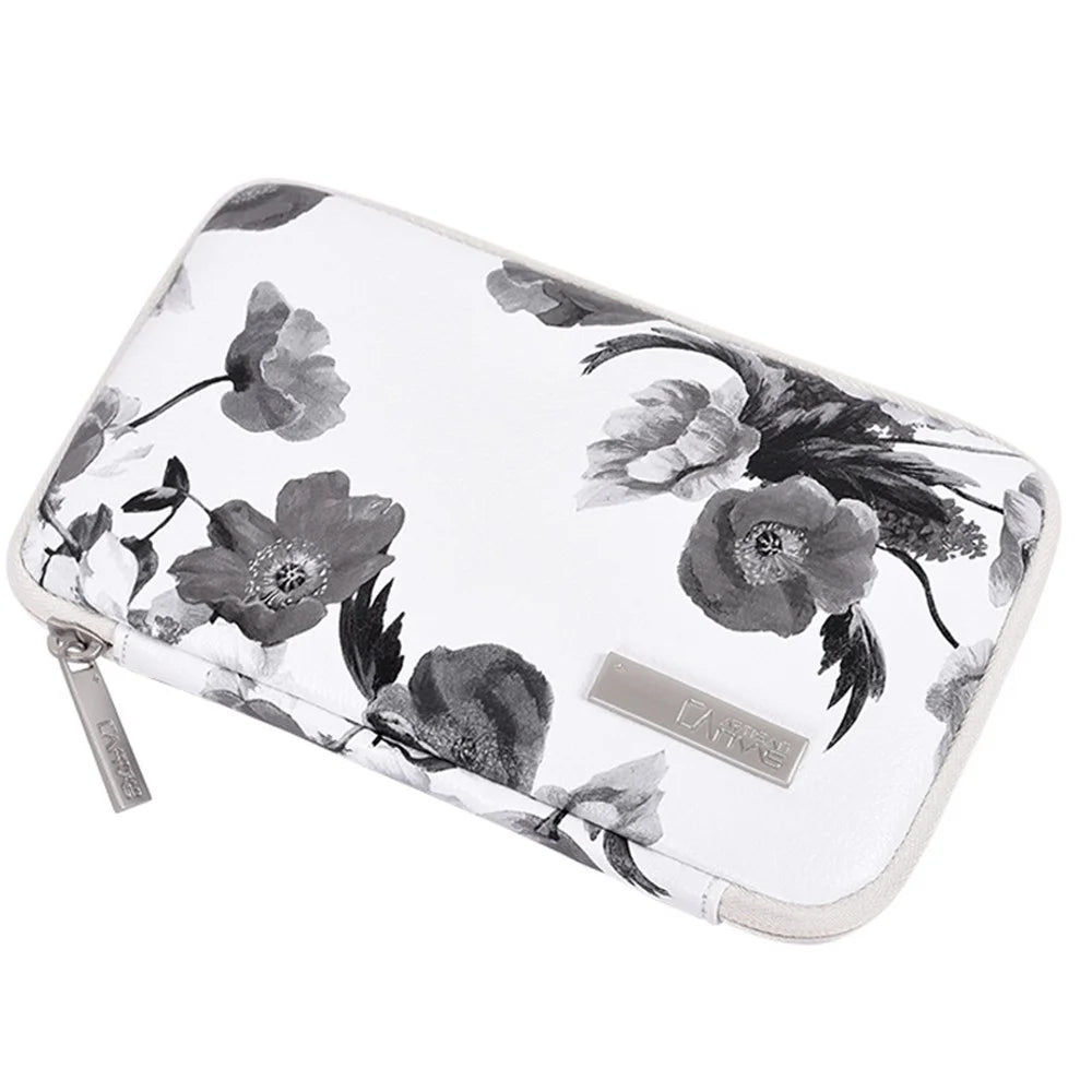 CANVASARTISAN G1-S21 Ink Wash Painting Pattern PU Leather Portable Carrying Bag Digital Accessories Zipper Storage Case Phone Pouch - White - 2