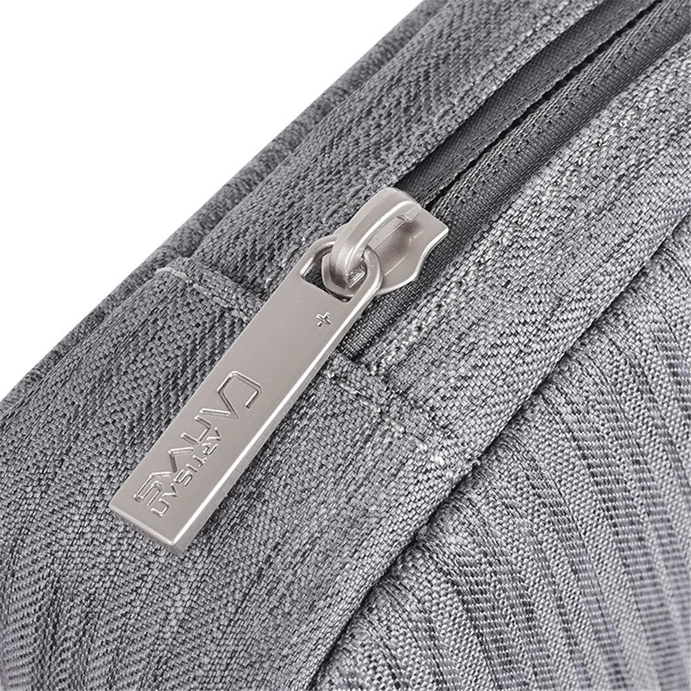 CANVASARTISAN L28-S11 Polyester Digital Accessories Zipper Storage Case Phone Mouse Carrying Bag - Light Grey - 3