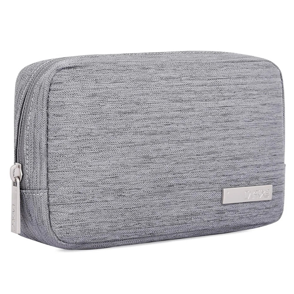 CANVASARTISAN L28-S11 Polyester Digital Accessories Zipper Storage Case Phone Mouse Carrying Bag - Light Grey - 4
