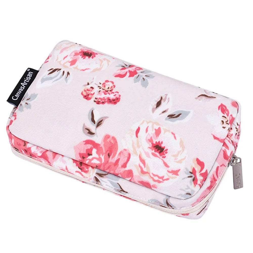 CANVASARTISAN H10-S11 Beautiful Flower Pattern Travel Cable Organizer Electronics Accessories Cases Storage Bag - 3