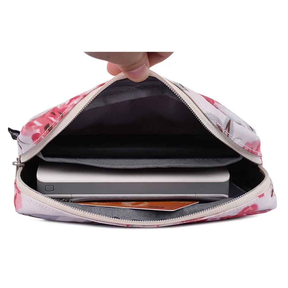 CANVASARTISAN H10-S11 Beautiful Flower Pattern Travel Cable Organizer Electronics Accessories Cases Storage Bag - 5