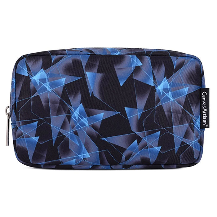 CANVASARTISAN H11-S11 Polyester Small Storage Case Diamond Textured Design Phone Mouse Carrying Bag Digital Accessories Pouch - Blue - 1