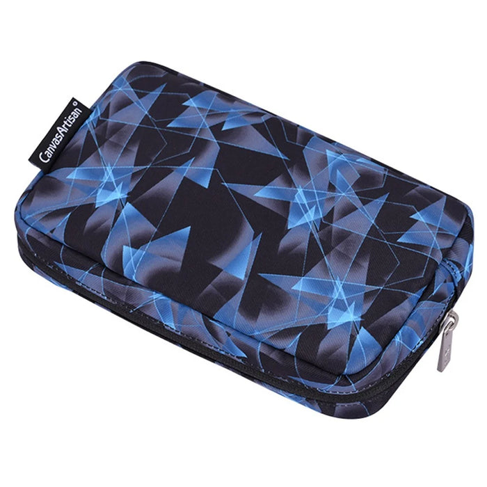 CANVASARTISAN H11-S11 Polyester Small Storage Case Diamond Textured Design Phone Mouse Carrying Bag Digital Accessories Pouch - Blue - 3
