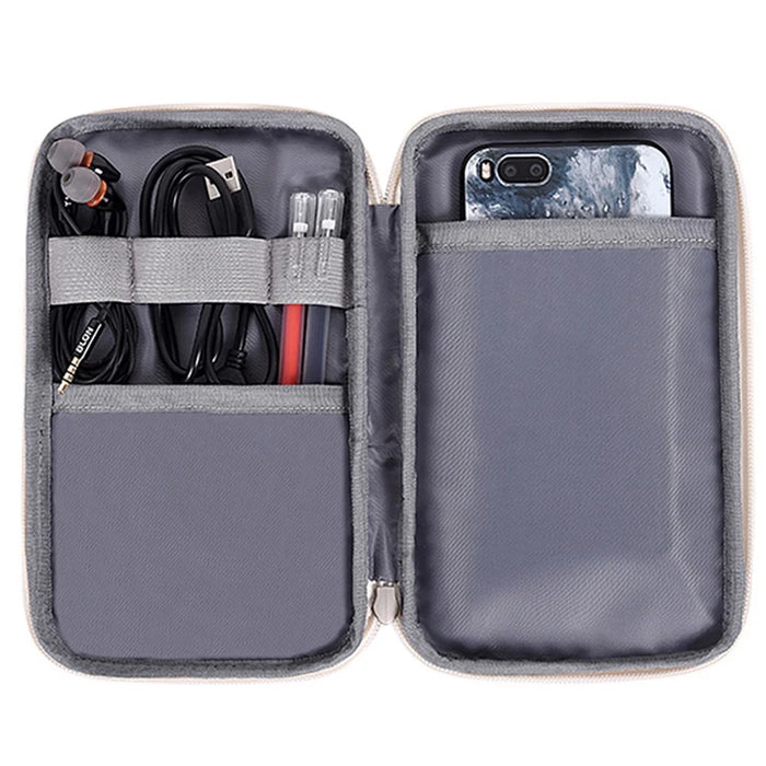 CANVASARTISAN H10-S21 Flower Printing PU Leather Digital Accessories Storage Bag Case for Phone Earphone Data Cable - 3
