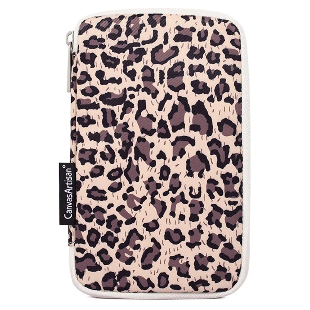 CANVASARTISAN H31-S21 Fashionable Leopard Pattern Digital Accessories Zipper Storage Case Phone Power Bank Mouse Carrying Bag - Brown - 2