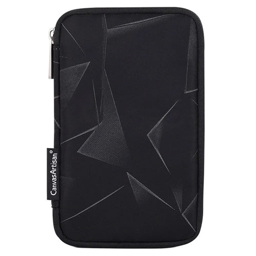 CANVASARTISAN H6-S21 Fashionable Diamond Pattern Digital Accessories Zipper Storage Case Phone Power Bank Mouse Carrying Bag - Black - 1