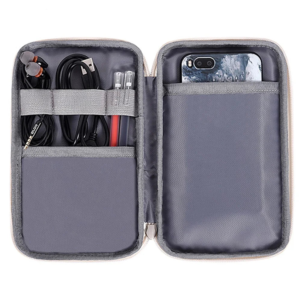 CANVASARTISAN G5-S21 Woven Texture PU Leather Digital Accessories Storage Bag Earphone Power Bank Charger Carrying Case - 6