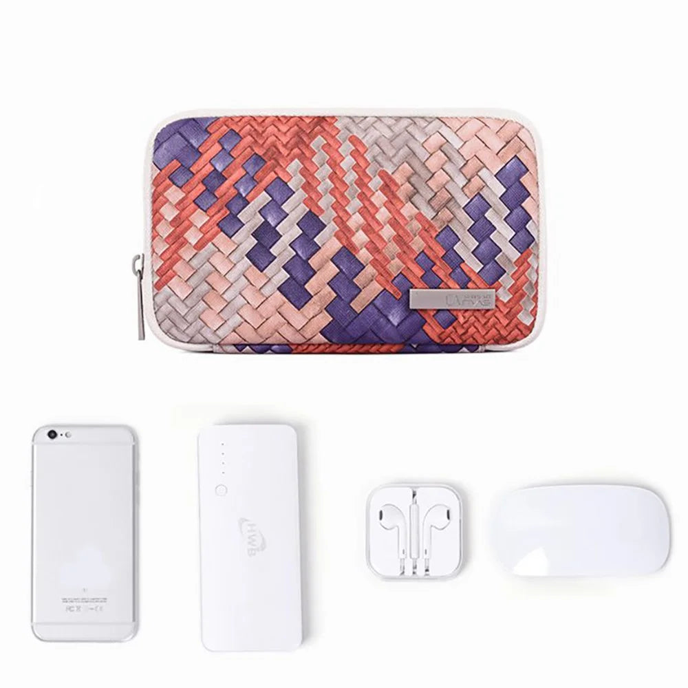 CANVASARTISAN G5-S21 Woven Texture PU Leather Digital Accessories Storage Bag Earphone Power Bank Charger Carrying Case - 7