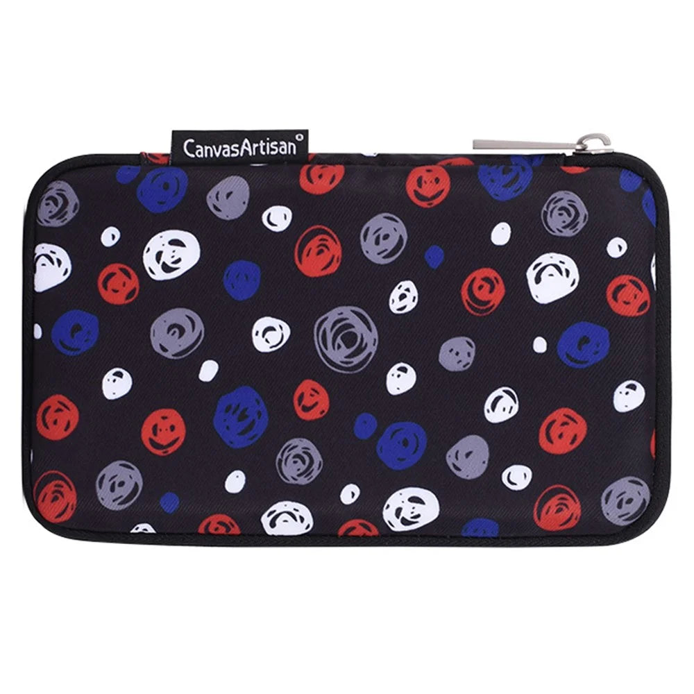 CANVASARTISAN H13-S21 Circle Printing Pattern Digital Accessories Zipper Storage Case Phone Pouch Power Bank Mouse Carrying Bag - Black - 1