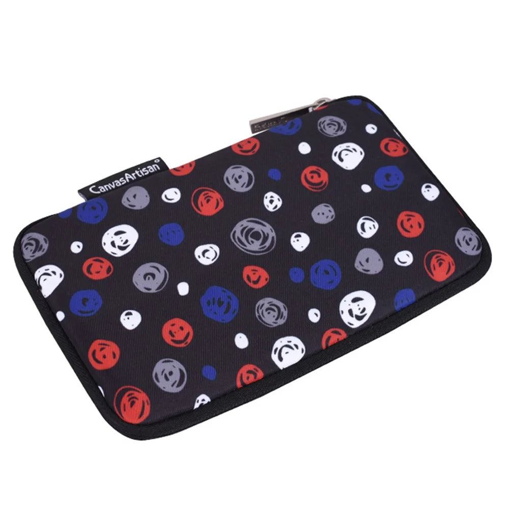 CANVASARTISAN H13-S21 Circle Printing Pattern Digital Accessories Zipper Storage Case Phone Pouch Power Bank Mouse Carrying Bag - Black - 2