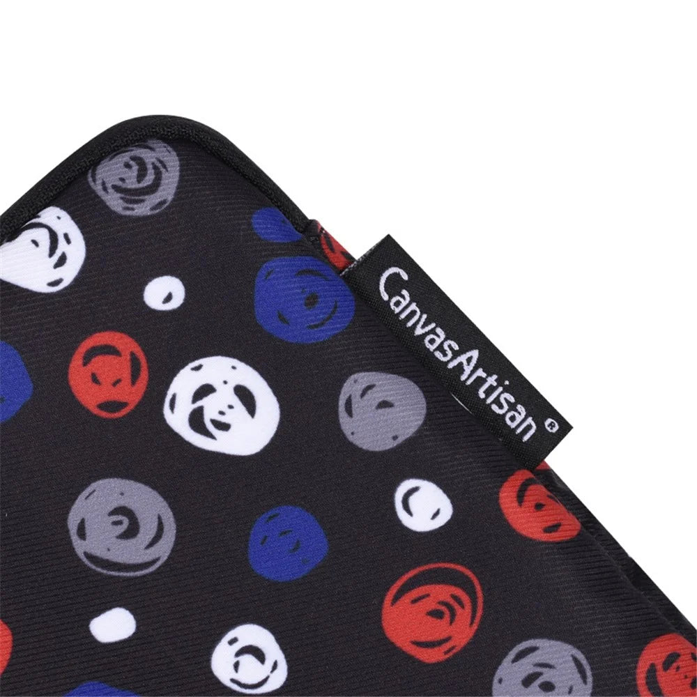 CANVASARTISAN H13-S21 Circle Printing Pattern Digital Accessories Zipper Storage Case Phone Pouch Power Bank Mouse Carrying Bag - Black - 3