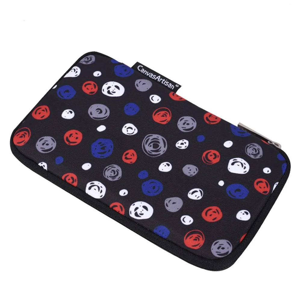 CANVASARTISAN H13-S21 Circle Printing Pattern Digital Accessories Zipper Storage Case Phone Pouch Power Bank Mouse Carrying Bag - Black - 5