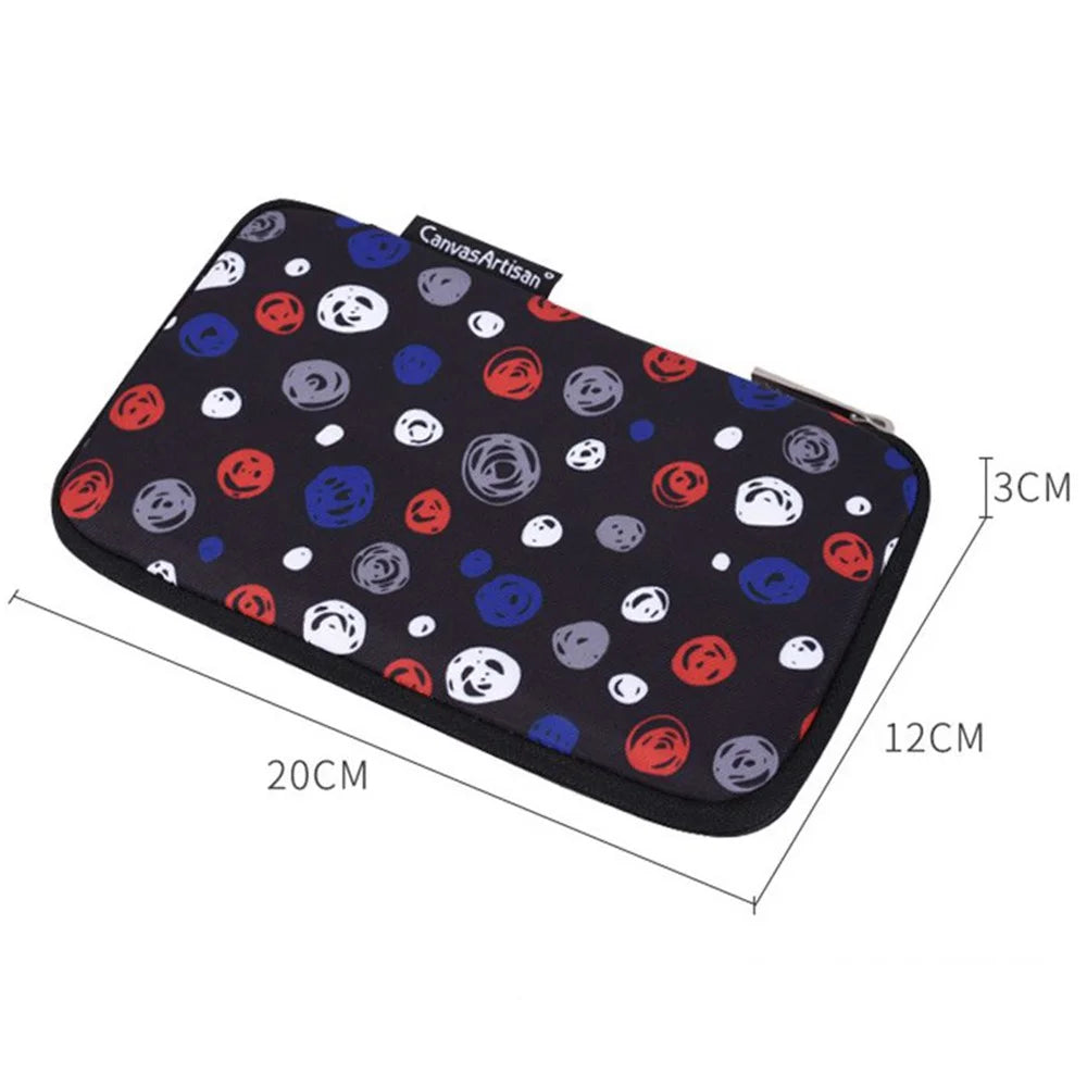 CANVASARTISAN H13-S21 Circle Printing Pattern Digital Accessories Zipper Storage Case Phone Pouch Power Bank Mouse Carrying Bag - Black - 7