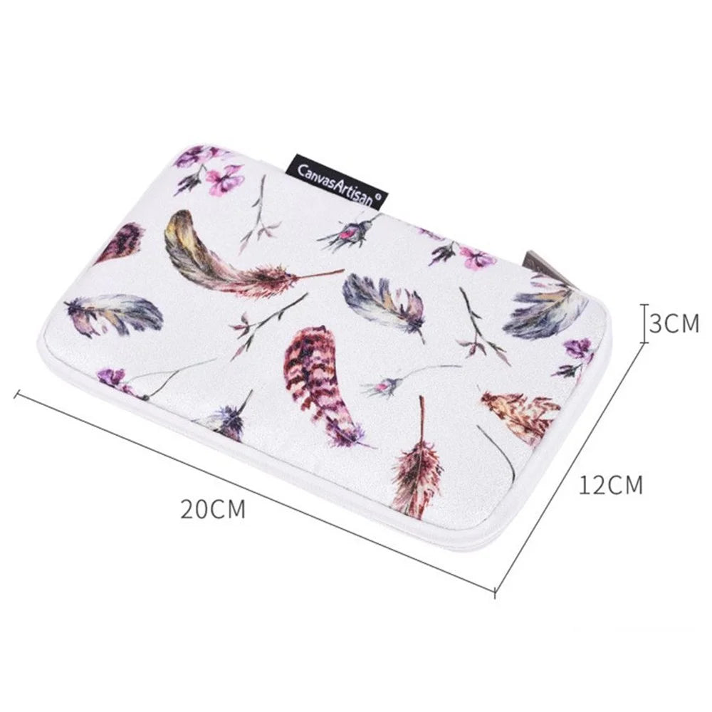 CANVASARTISAN H9-S21 Watercolor Feather Pattern Earphone Mouse Charger Digital Accessories Storage Bag Carrying Pouch - 5