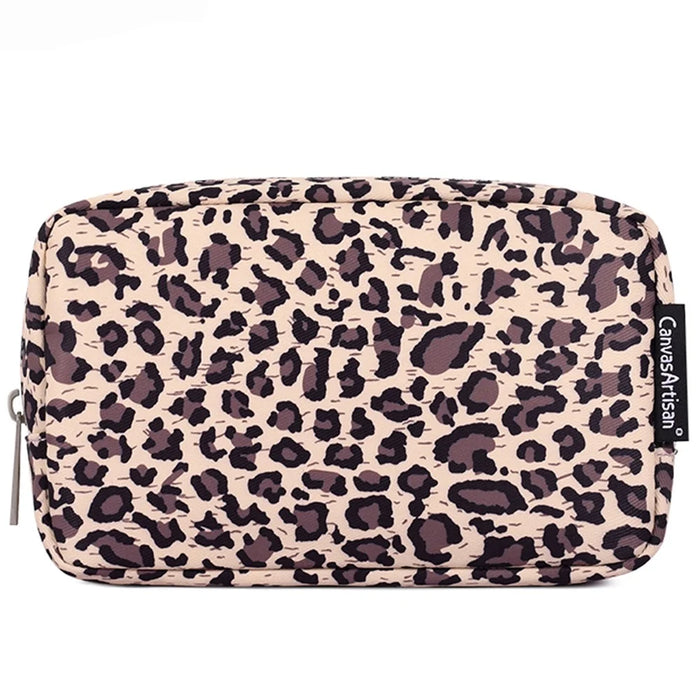 CANVASARTISAN H31-S11 Leopard Pattern Polyester Digital Accessories Zipper Storage Case Phone Mouse Carrying Bag - 1