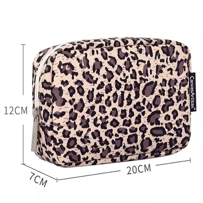 CANVASARTISAN H31-S11 Leopard Pattern Polyester Digital Accessories Zipper Storage Case Phone Mouse Carrying Bag - 7