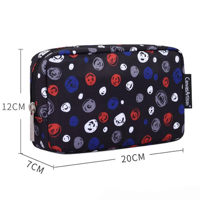 CANVASARTISAN H13-S11 Polka Dot Pattern Storage Bag for Digital Accessories Phone Charger Mouse Pouch Bag - 7
