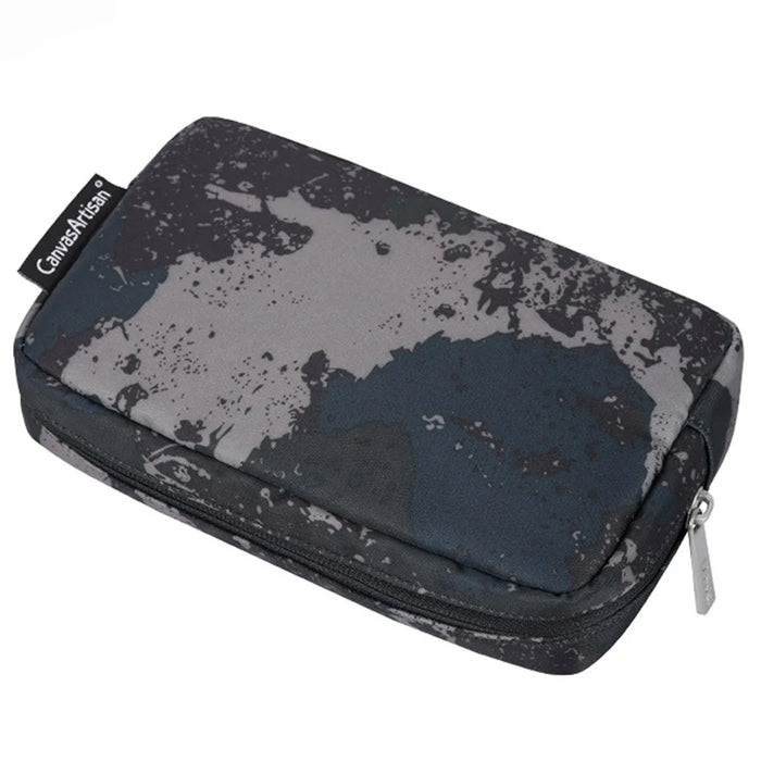 CANVASARTISAN H7-S11 Camouflage Polyester Storage Bag for Digital Accessories Mouse Power Bank Data Cable Pouch - Grey - 3