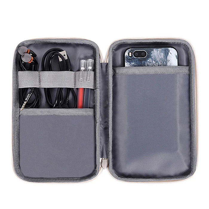 CANVASARTISAN H34-S21 Flower Pattern Mouse Charger Cable Digital Accessories Storage Bag Pouch 20x12x3cm - 4