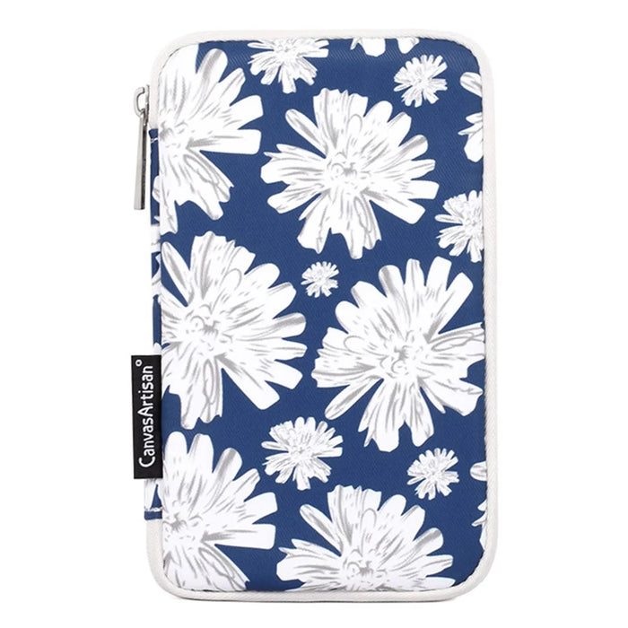 CANVASARTISAN H34-S21 Flower Pattern Mouse Charger Cable Digital Accessories Storage Bag Pouch 20x12x3cm - 6