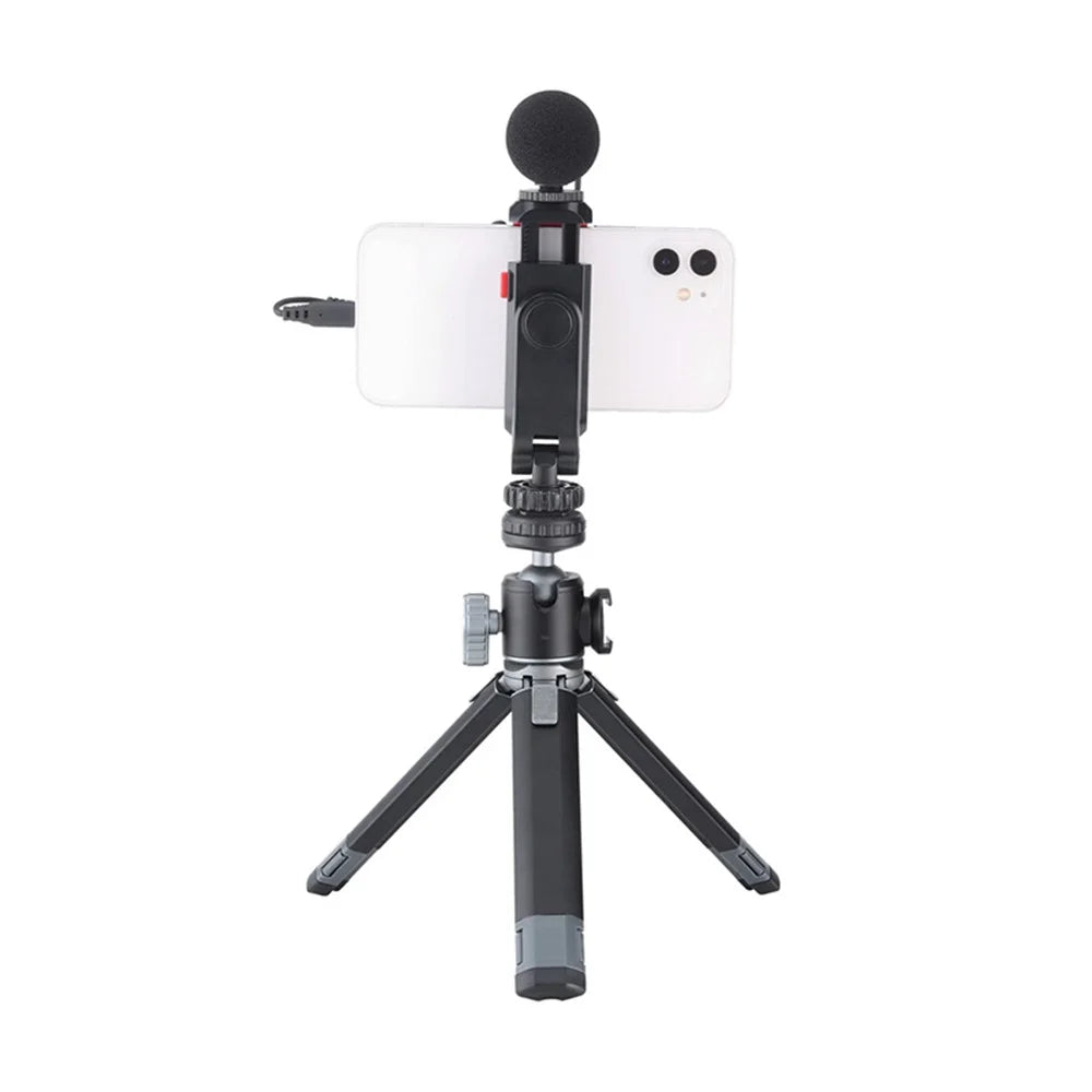 UURIG ST-06S Portable 360 Degrees Rotating Phone Holder Clip with Dual Cold Shoe Mount for Live Streaming Video Recording - 2