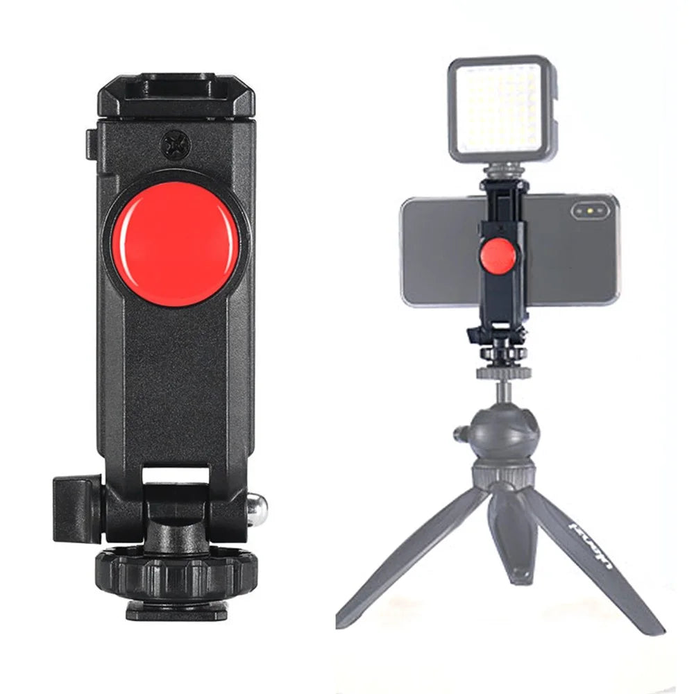 UURIG ST-06 Portable Rotatable Phone Holder Clip with Cold Shoe 1/4 Screw Hole Mount for Tripod Camera - 1