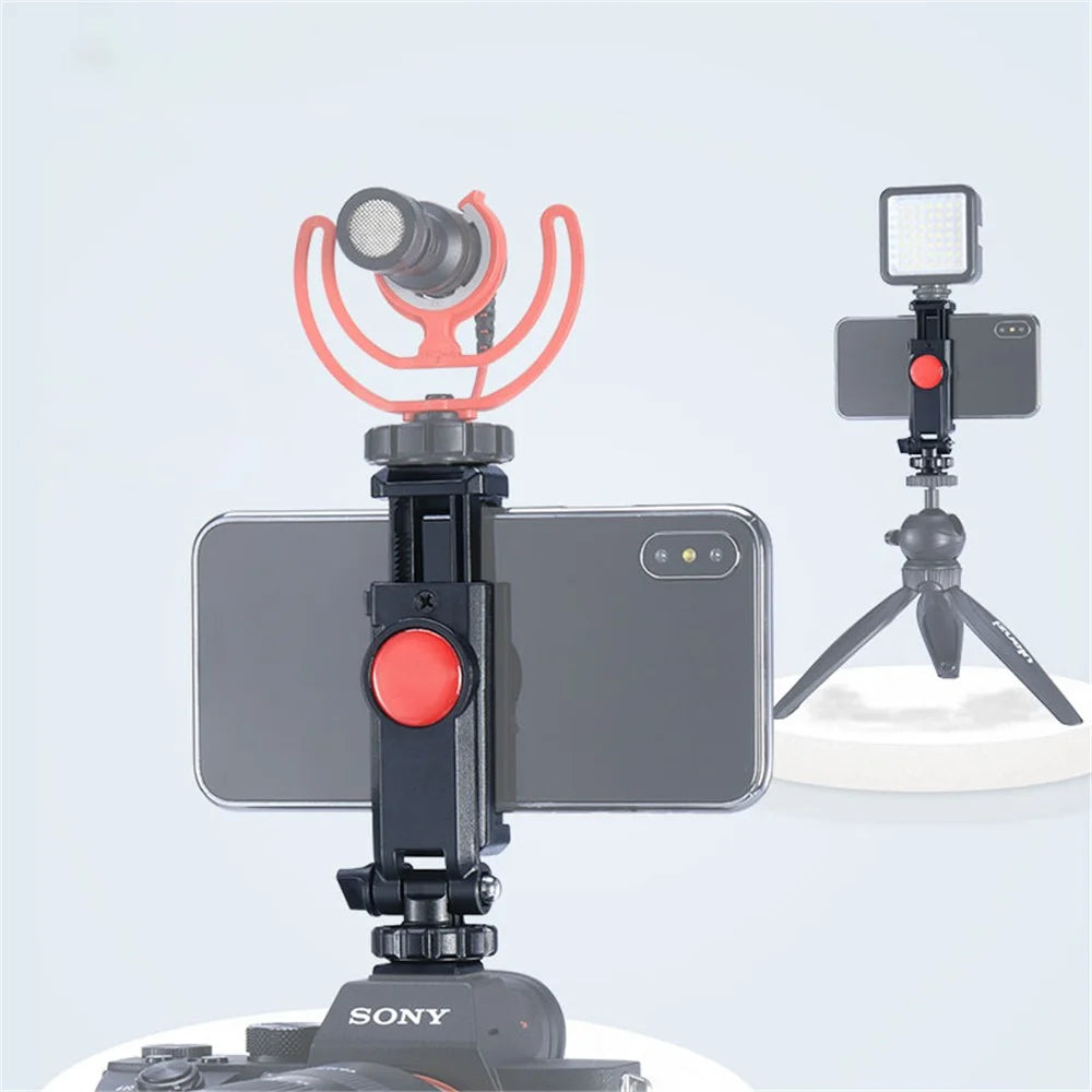 UURIG ST-06 Portable Rotatable Phone Holder Clip with Cold Shoe 1/4 Screw Hole Mount for Tripod Camera - 3