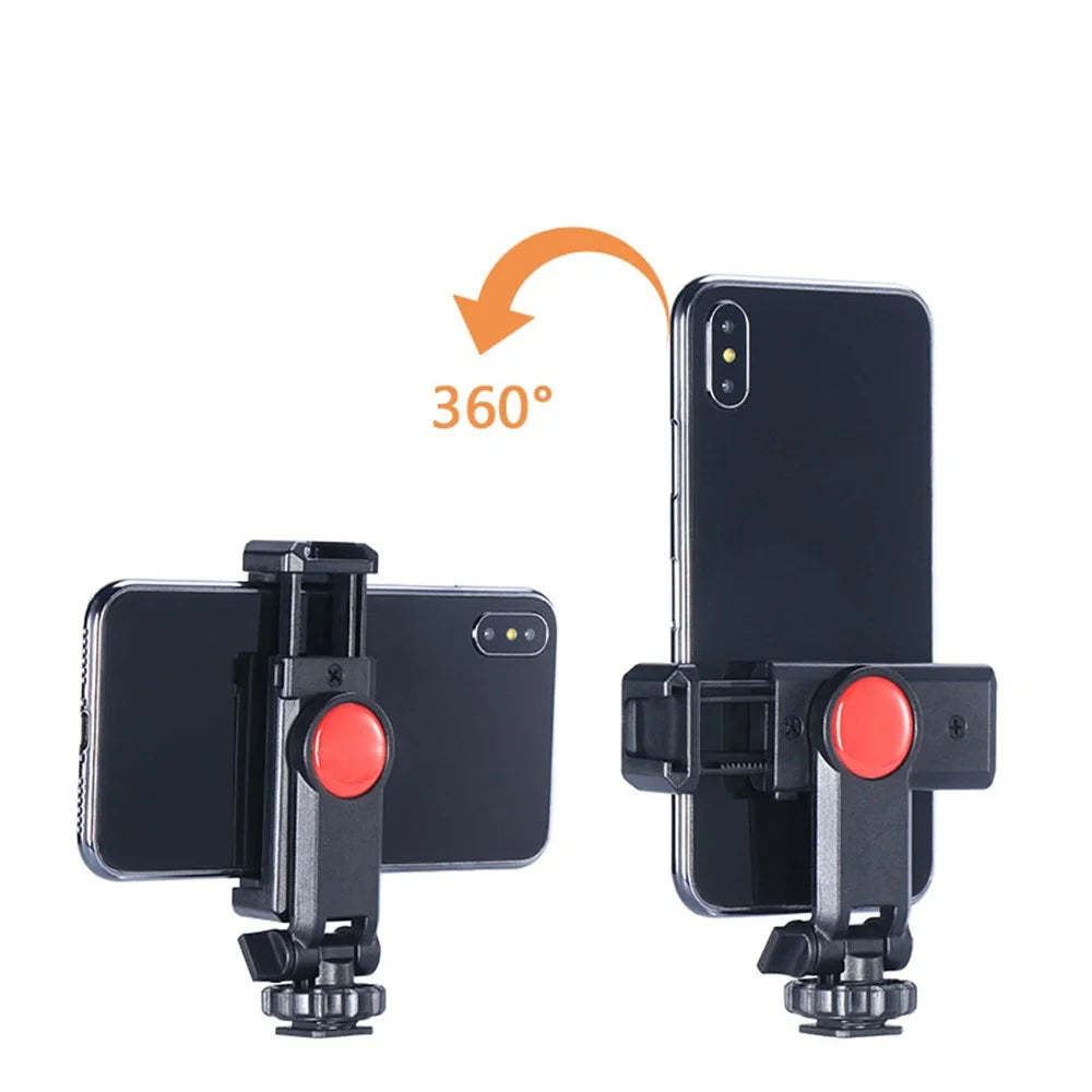 UURIG ST-06 Portable Rotatable Phone Holder Clip with Cold Shoe 1/4 Screw Hole Mount for Tripod Camera - 5