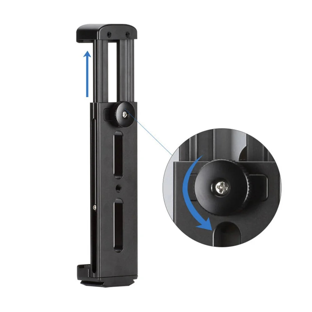 Portable Metal Tablet Holder Clip with Cold Shoe 1/4 Screw Hole Mount for Photography Video Recording - 3