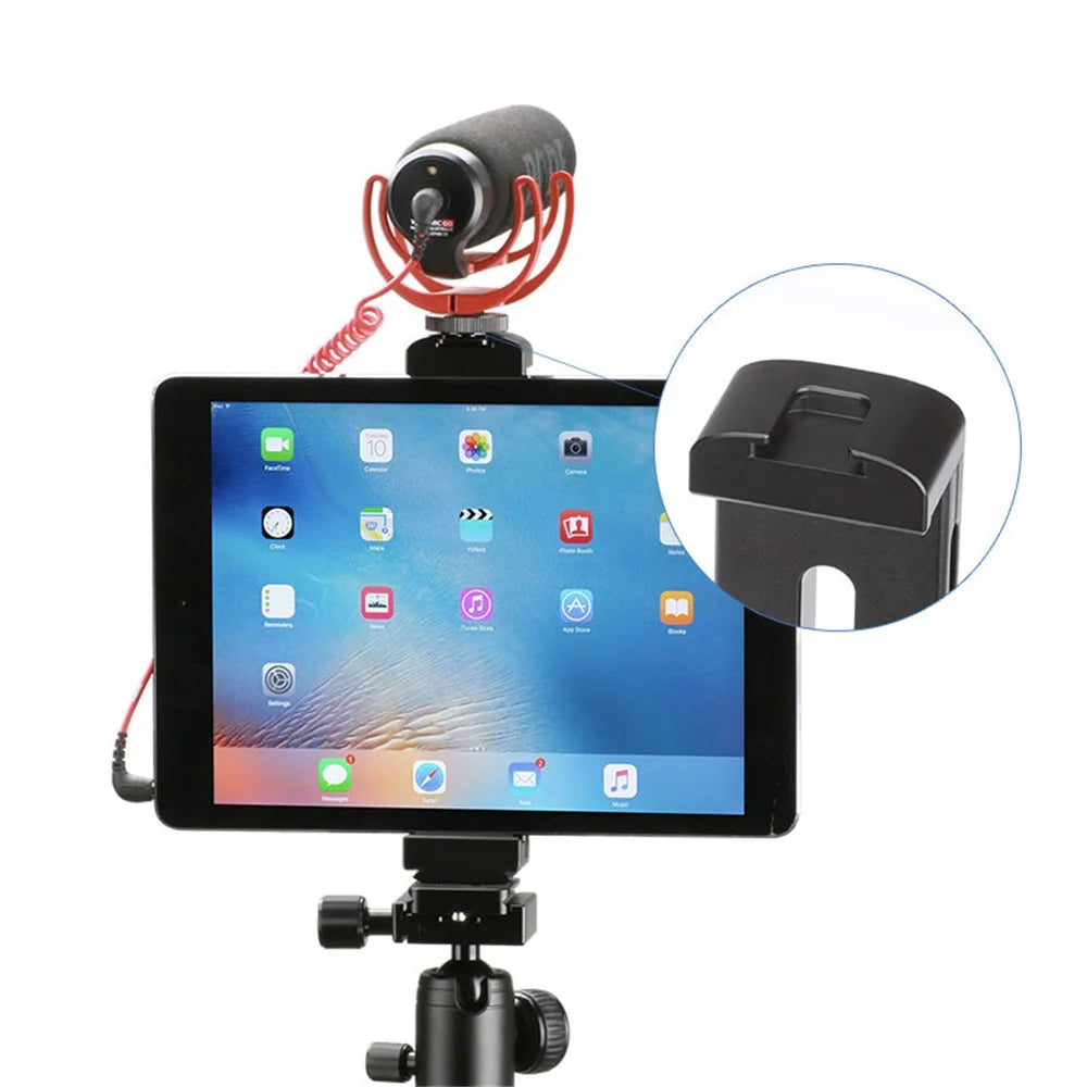 Portable Metal Tablet Holder Clip with Cold Shoe 1/4 Screw Hole Mount for Photography Video Recording - 5