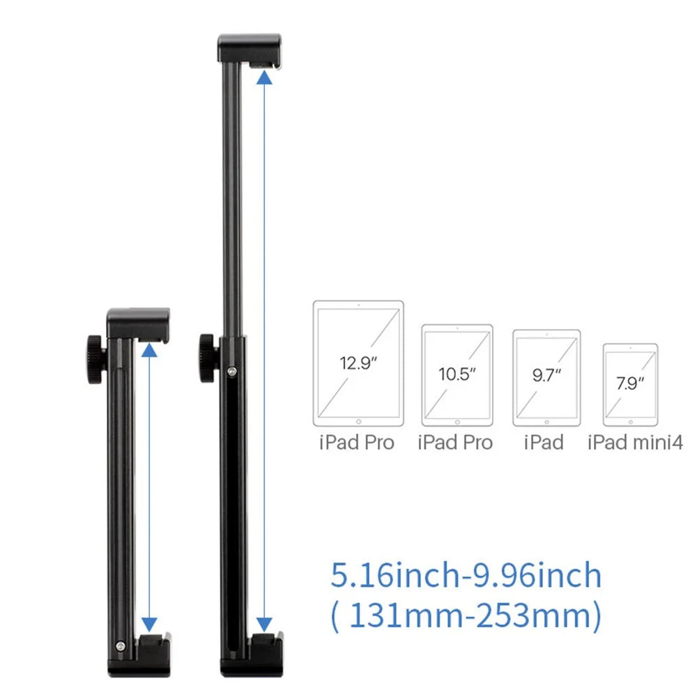 Portable Metal Tablet Holder Clip with Cold Shoe 1/4 Screw Hole Mount for Photography Video Recording - 7