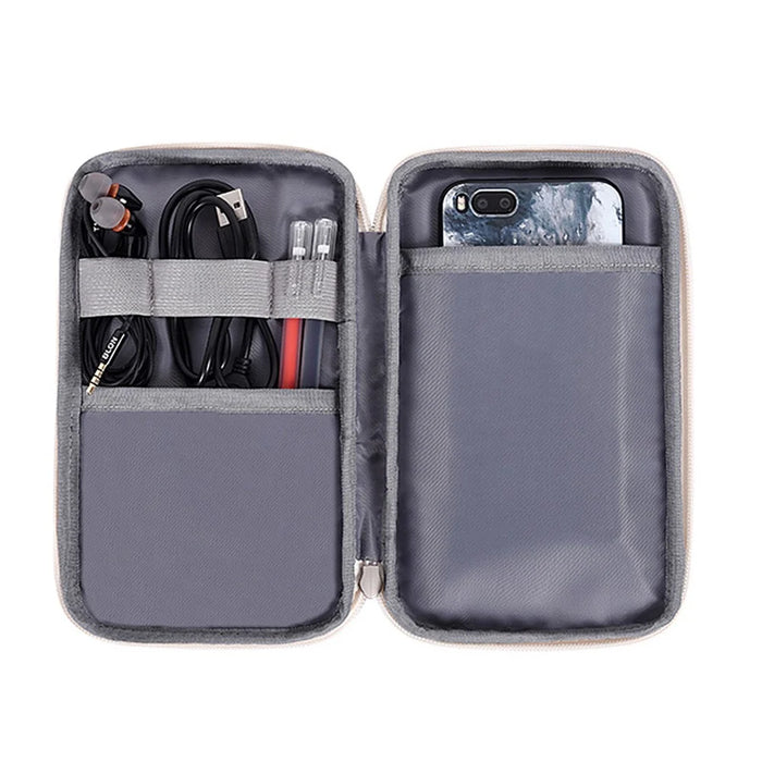 CANVASARTISAN G4-S21 Leaf Flower Pattern Digital Accessories Storage Bag Case for Phone Mouse Earphone Pouch - 3