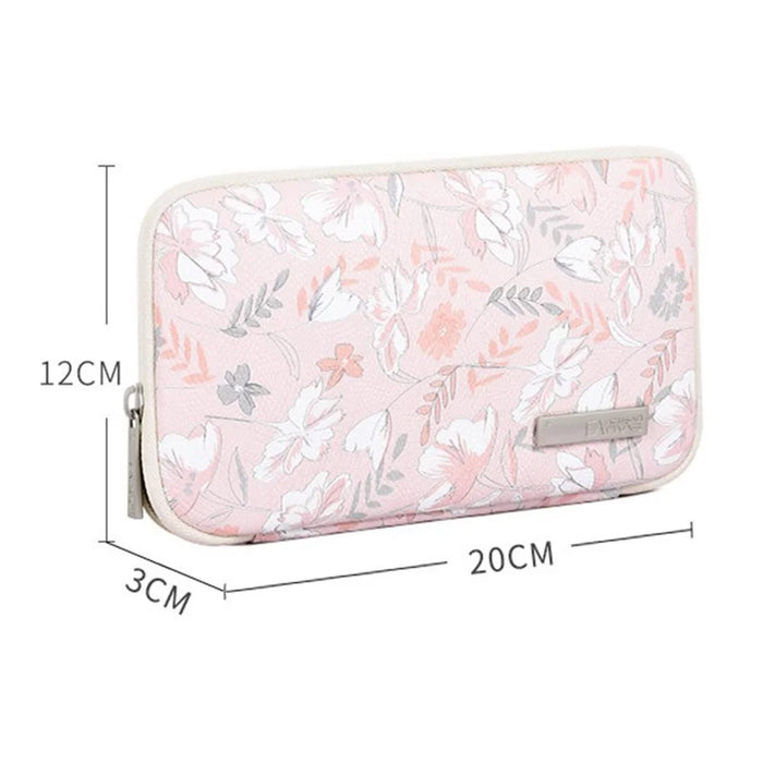 CANVASARTISAN G4-S21 Leaf Flower Pattern Digital Accessories Storage Bag Case for Phone Mouse Earphone Pouch - 4