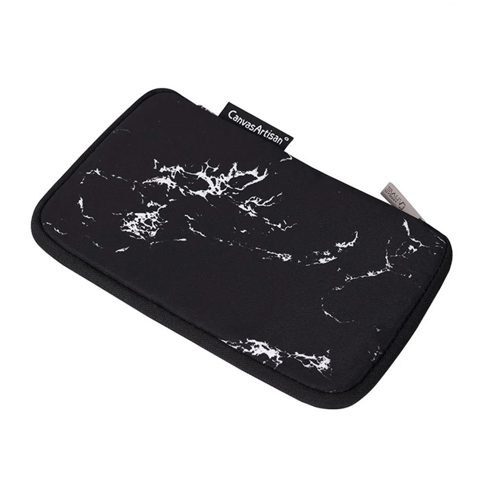 CANVASARTISAN H32-S21 Marble Pattern Printing Digital Accessories Carrying Bag Mouse Earphone Power Bank Storage Pouch - Black - 1