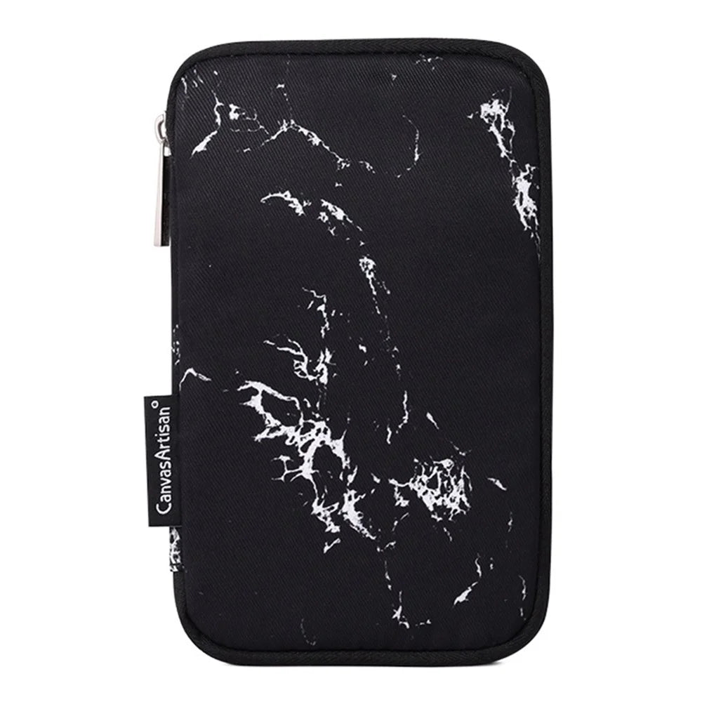 CANVASARTISAN H32-S21 Marble Pattern Printing Digital Accessories Carrying Bag Mouse Earphone Power Bank Storage Pouch - Black - 2