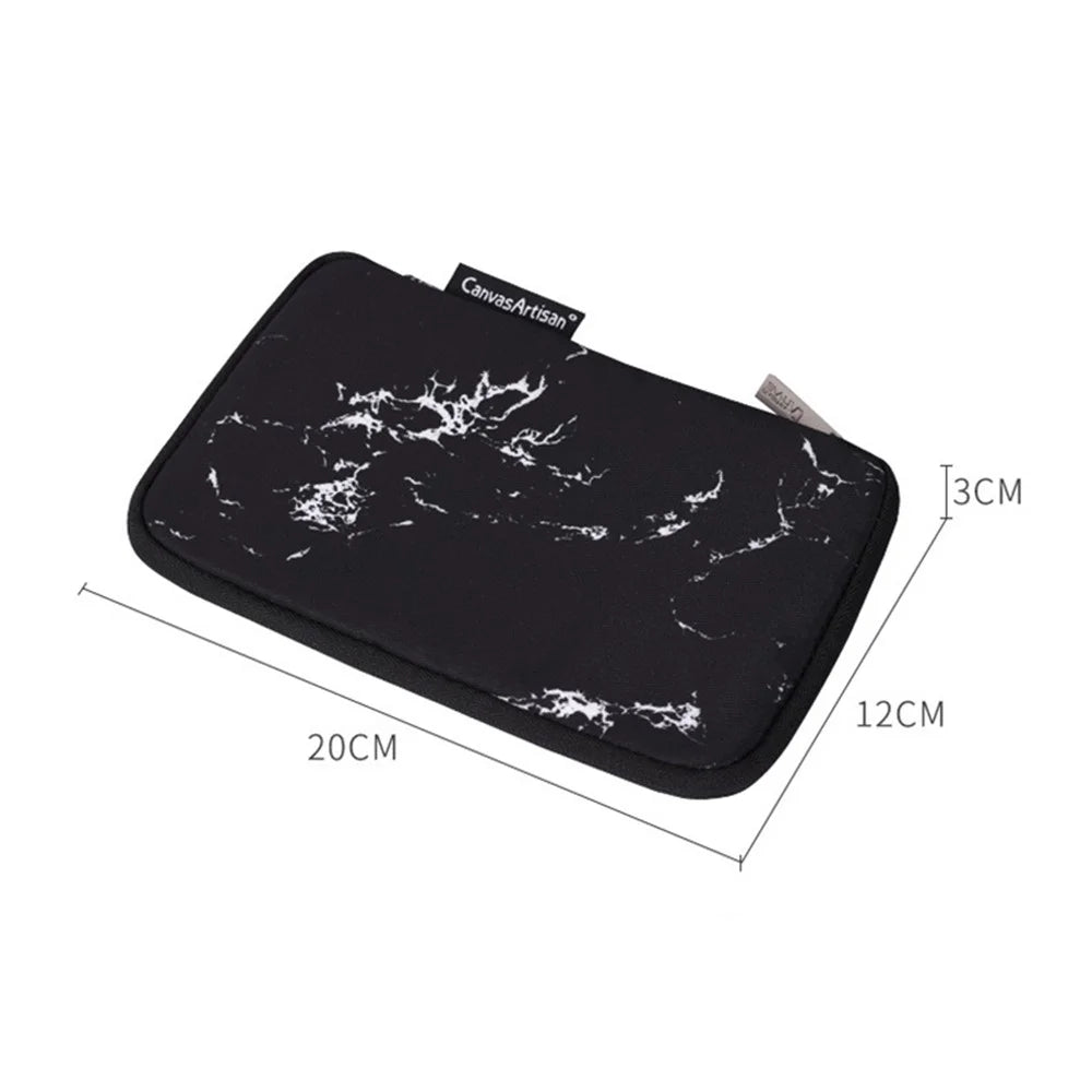 CANVASARTISAN H32-S21 Marble Pattern Printing Digital Accessories Carrying Bag Mouse Earphone Power Bank Storage Pouch - Black - 5