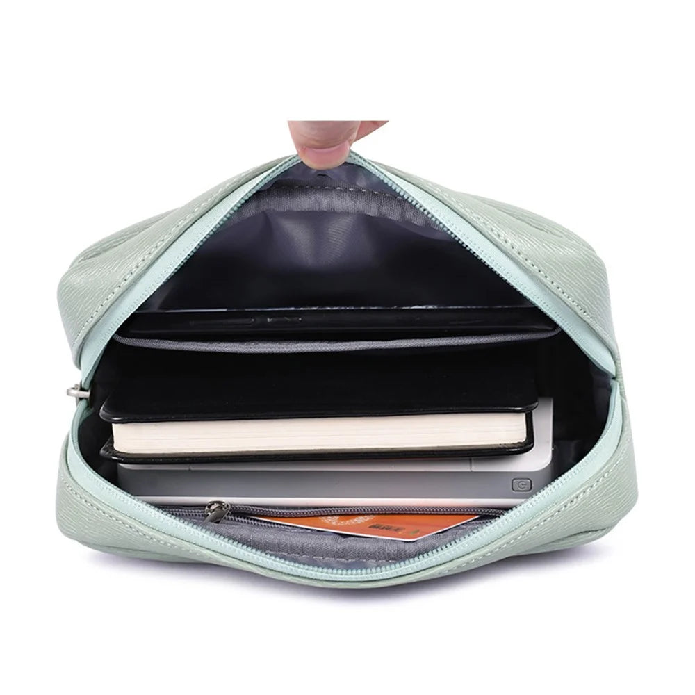 CANVASARTISAN L6-S11 PU Leather Storage Bag Case for Digital Accessories Power Bank Charger Phone Pouch - 4