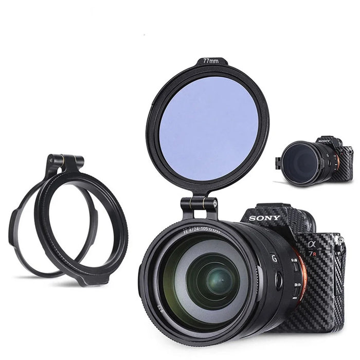 UURIG 49mm ND Filter Ring Quick Release Lens Mount Adapter Flip Bracket DSLR Camera Accessory - 3