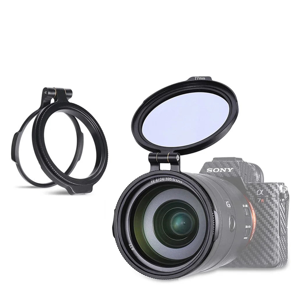 UURIG 77mm ND Filter Lens Quick Release Mount Ring Flip Lid Bracket DSLR Camera Accessory - 1