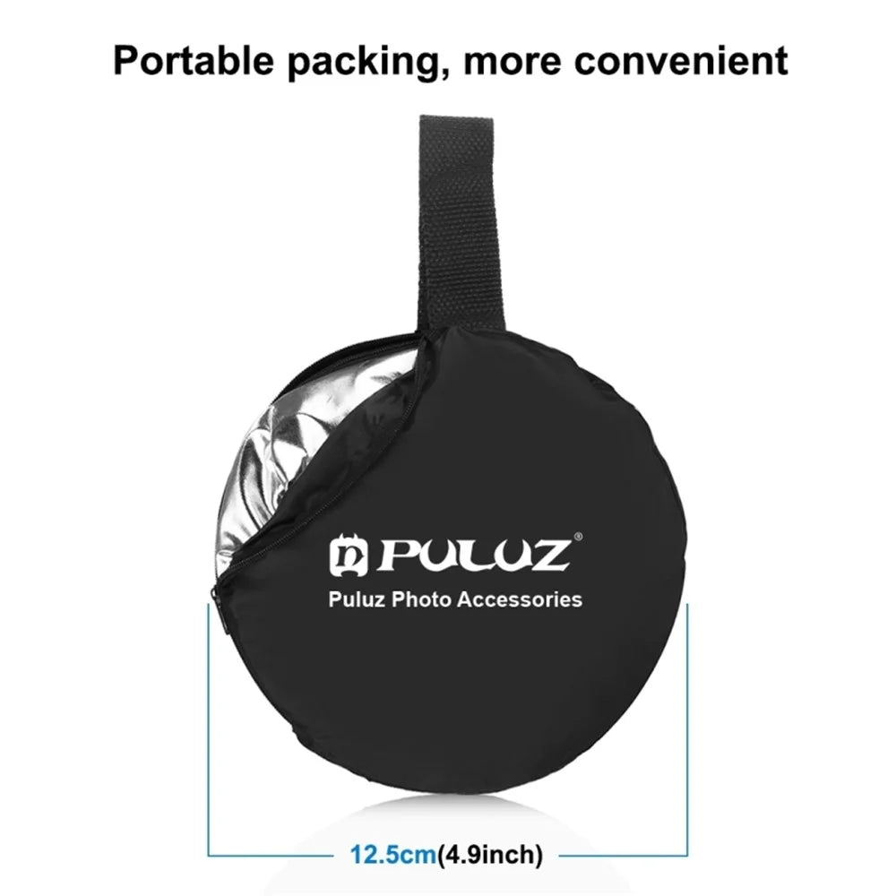 PULUZ PU5103 2 in 1 Gold and Silver Reflector Board Collapsible 30cm Reflector Photography Tool - 6