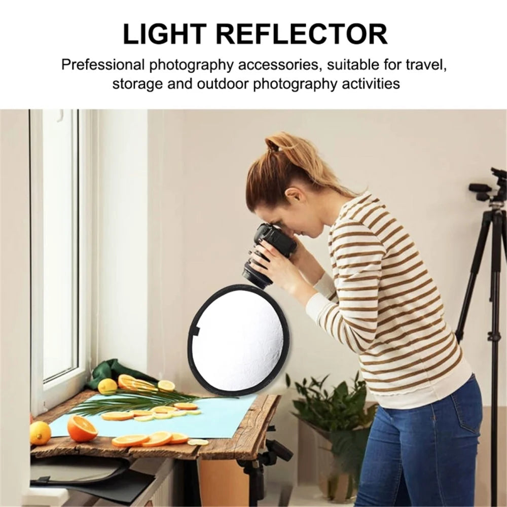 PULUZ PU5103 2 in 1 Gold and Silver Reflector Board Collapsible 30cm Reflector Photography Tool - 7