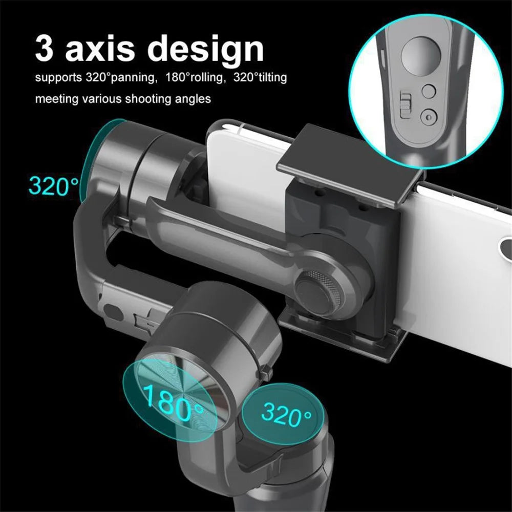 ELEBEST H4 Triaxial Portable and Palm-Sized Gimbal Stabilizer Handheld Automatic Balance Selfie Stick for Smartphones Vlogging, Live-Streaming - 6
