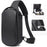 BANGE BG-7256 Men's Chest Bag Waterproof Sling Bag EVA Shell Crossbody Shoulder Bag with USB Charging Port for Casual Hiking Camping Travel - Black - 4